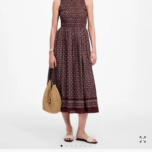 Madewell The Melody Smocked Midi Dress in Daisy Print